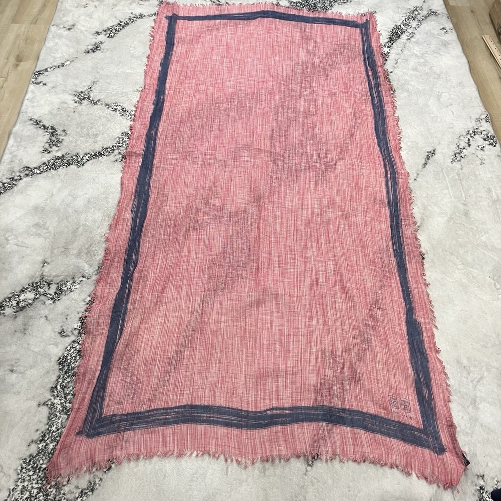 ineuiTooSH 100% Cotton Pink Blue Crinkle Fringe Scarf Wrap Oversized Lightweight